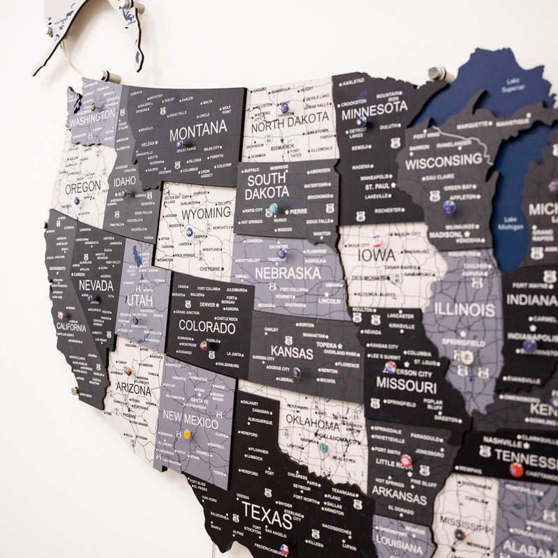 Wooden 3d LED Map of USA - Nordik - Renee Lane Company