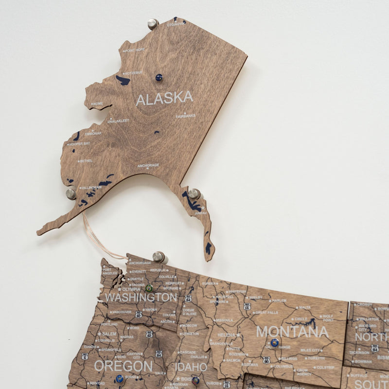 Wooden 3d LED Map of USA - Terra - Renee Lane Company