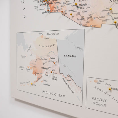 Wooden Canvas USA Map -  Colorful - Renee Lane Company