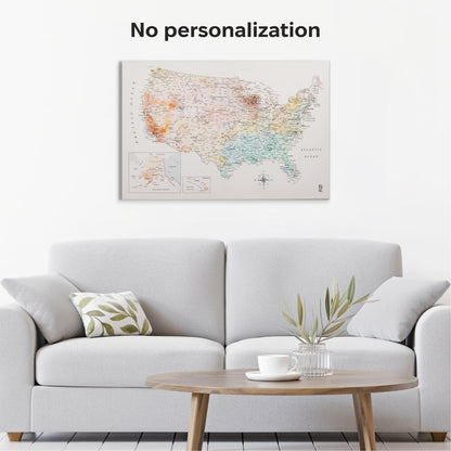 Wooden Canvas USA Map -  Colorful - Renee Lane Company