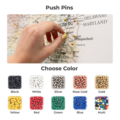 Wooden Canvas USA Map -  Colorful - Renee Lane Company