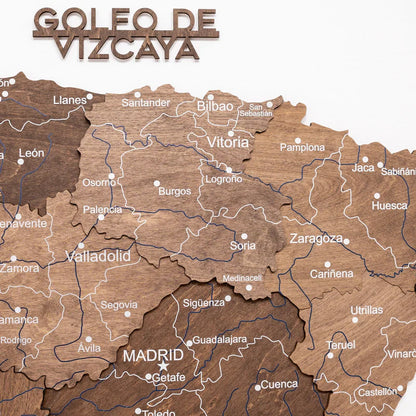 Wooden Map of Spain – Dark Walnut - Renee Lane Company