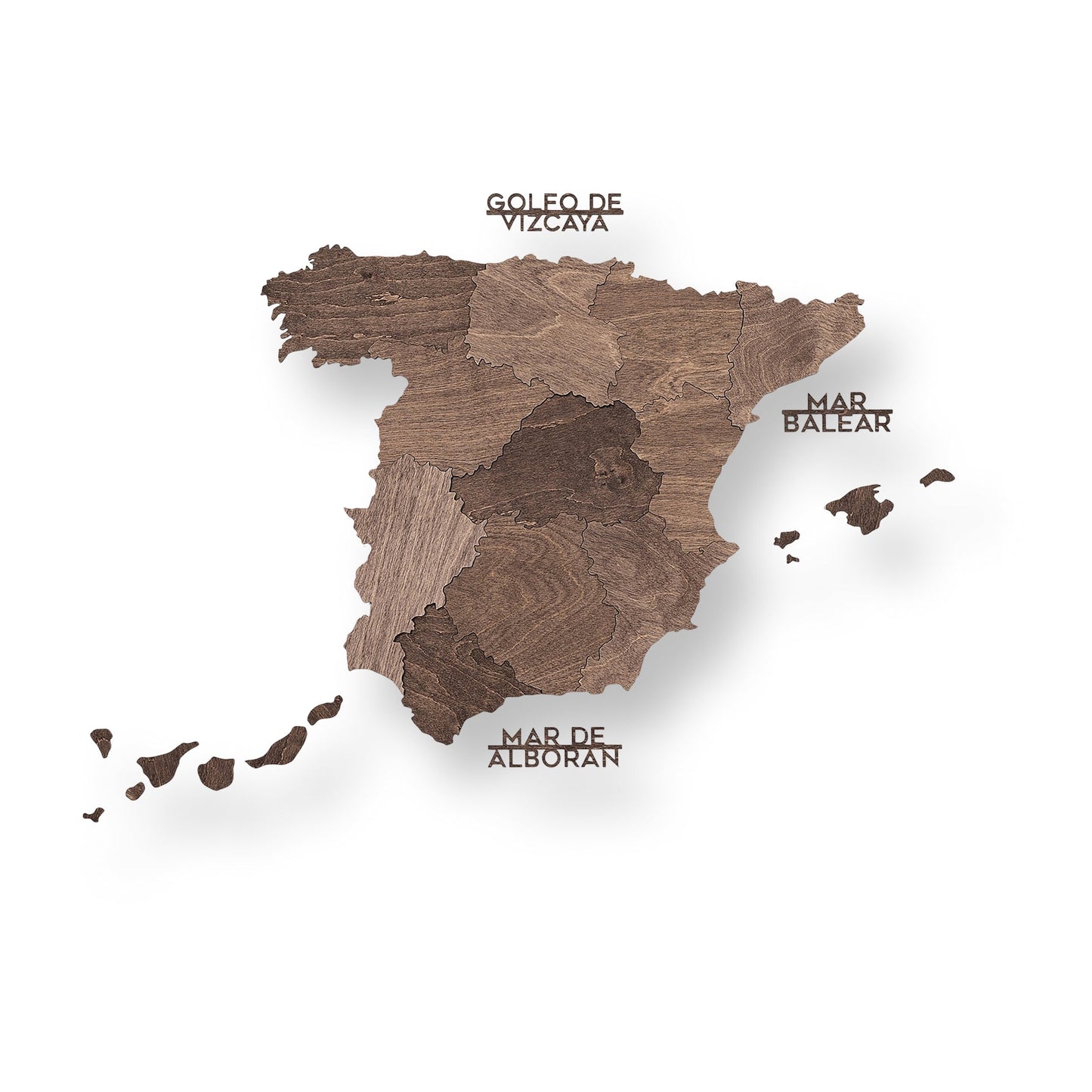 Wooden Map of Spain – Dark Walnut - Renee Lane Company