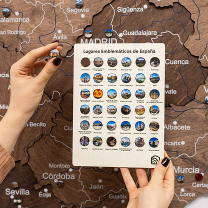 Wooden Map of Spain – Dark Walnut - Renee Lane Company