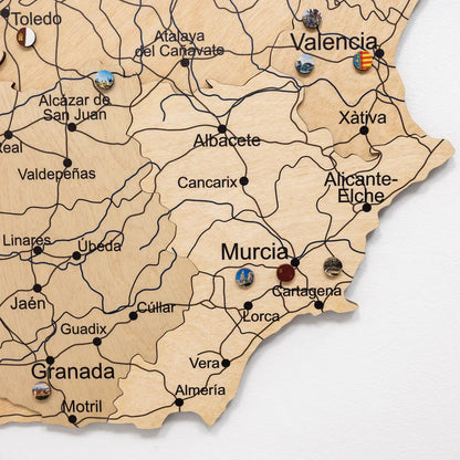 Wooden Map of Spain – Gold - Renee Lane Company