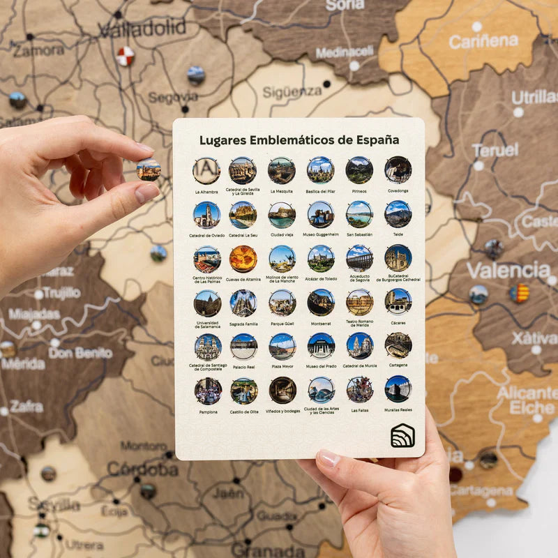 Wooden Map of Spain – Multicolor - Renee Lane Company