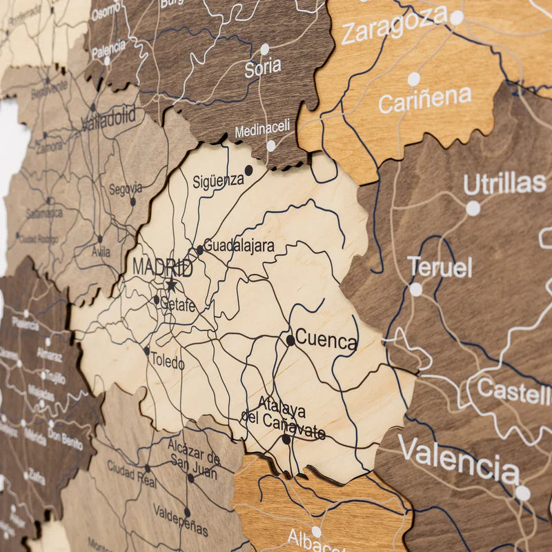 Wooden Map of Spain – Multicolor - Renee Lane Company