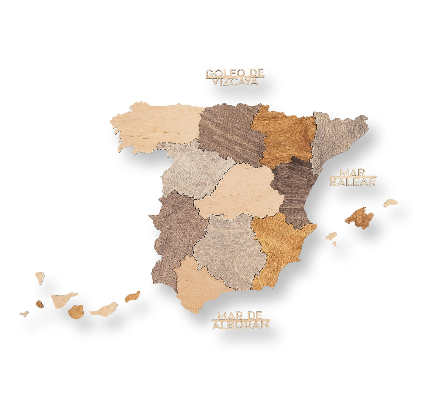 Wooden Map of Spain – Multicolor - Renee Lane Company