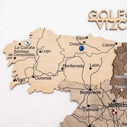 Wooden Map of Spain – Multicolor - Renee Lane Company