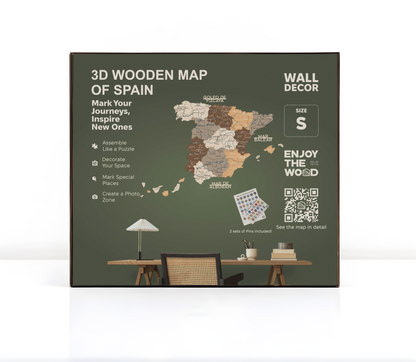 Wooden Map of Spain – Multicolor - Renee Lane Company