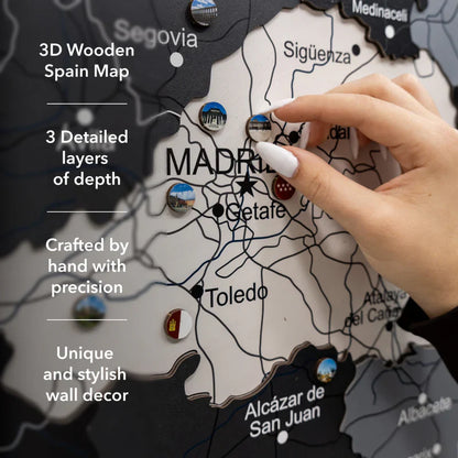 Wooden Map of Spain – Nordik - Renee Lane Company