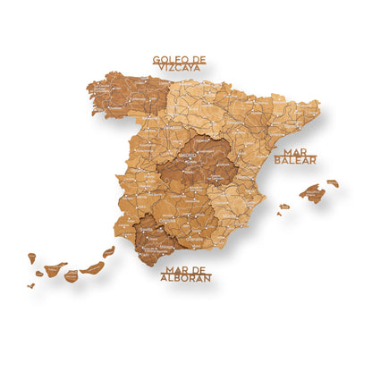Wooden Map of Spain – Oak - Renee Lane Company