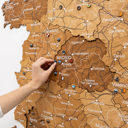 Wooden Map of Spain – Oak - Renee Lane Company