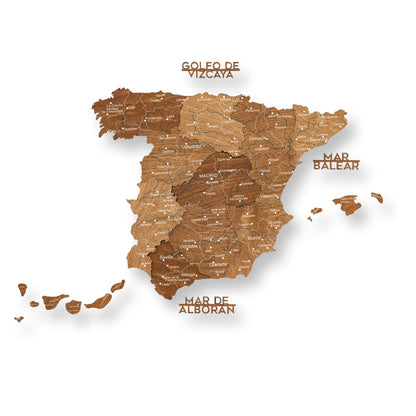 Wooden Map of Spain – Oak - Renee Lane Company