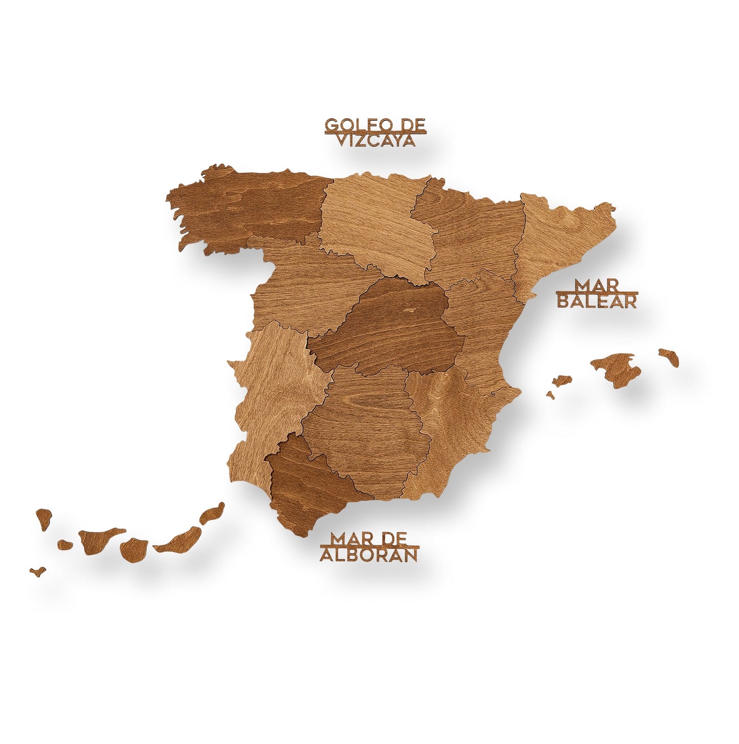 Wooden Map of Spain – Oak - Renee Lane Company