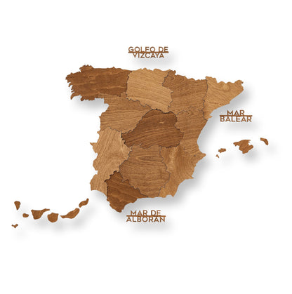 Wooden Map of Spain – Oak - Renee Lane Company