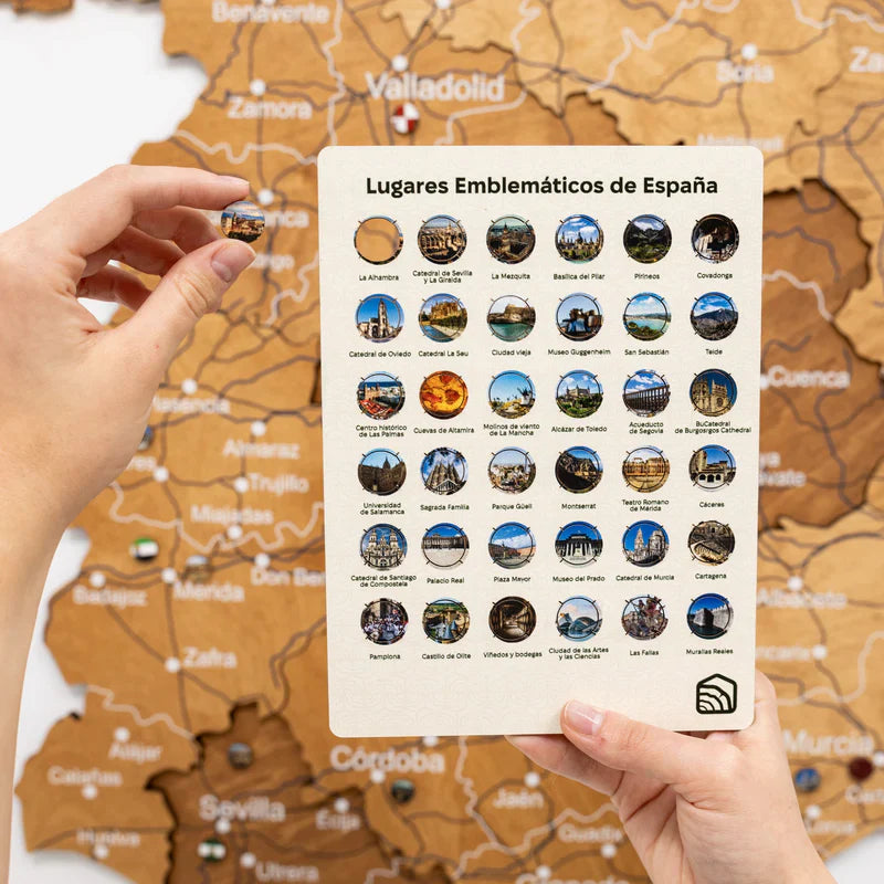 Wooden Map of Spain – Oak - Renee Lane Company