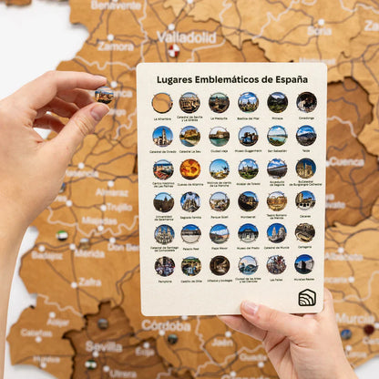 Wooden Map of Spain – Oak - Renee Lane Company