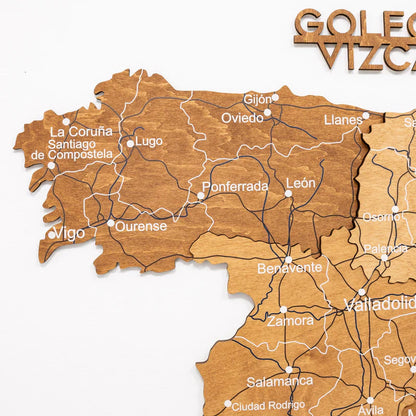 Wooden Map of Spain – Oak - Renee Lane Company