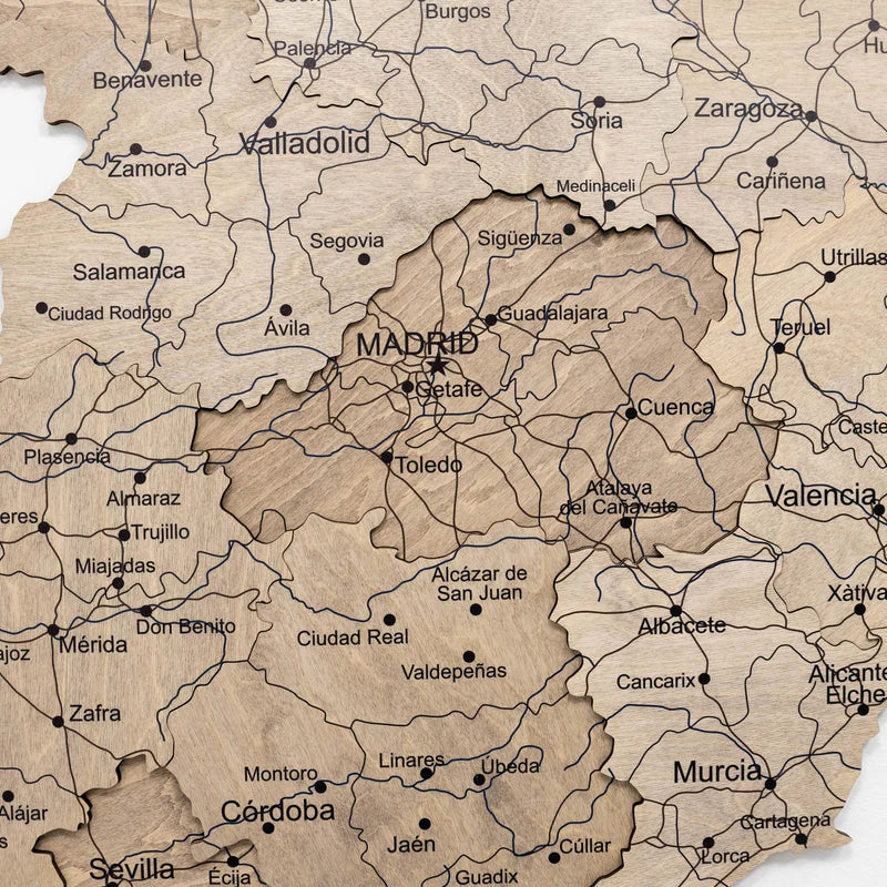 Wooden Map of Spain – Terra - Renee Lane Company