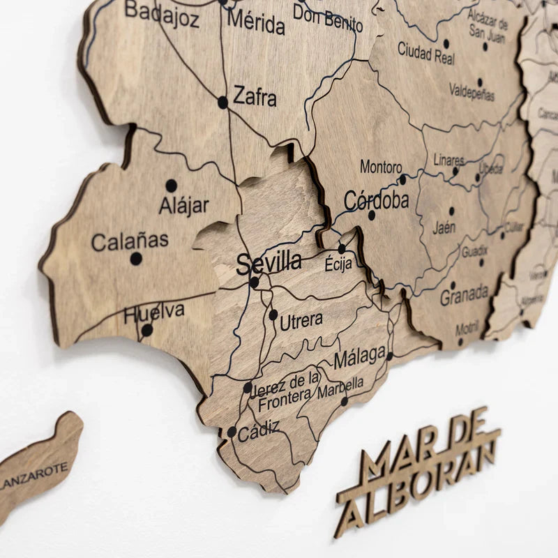 Wooden Map of Spain – Terra - Renee Lane Company