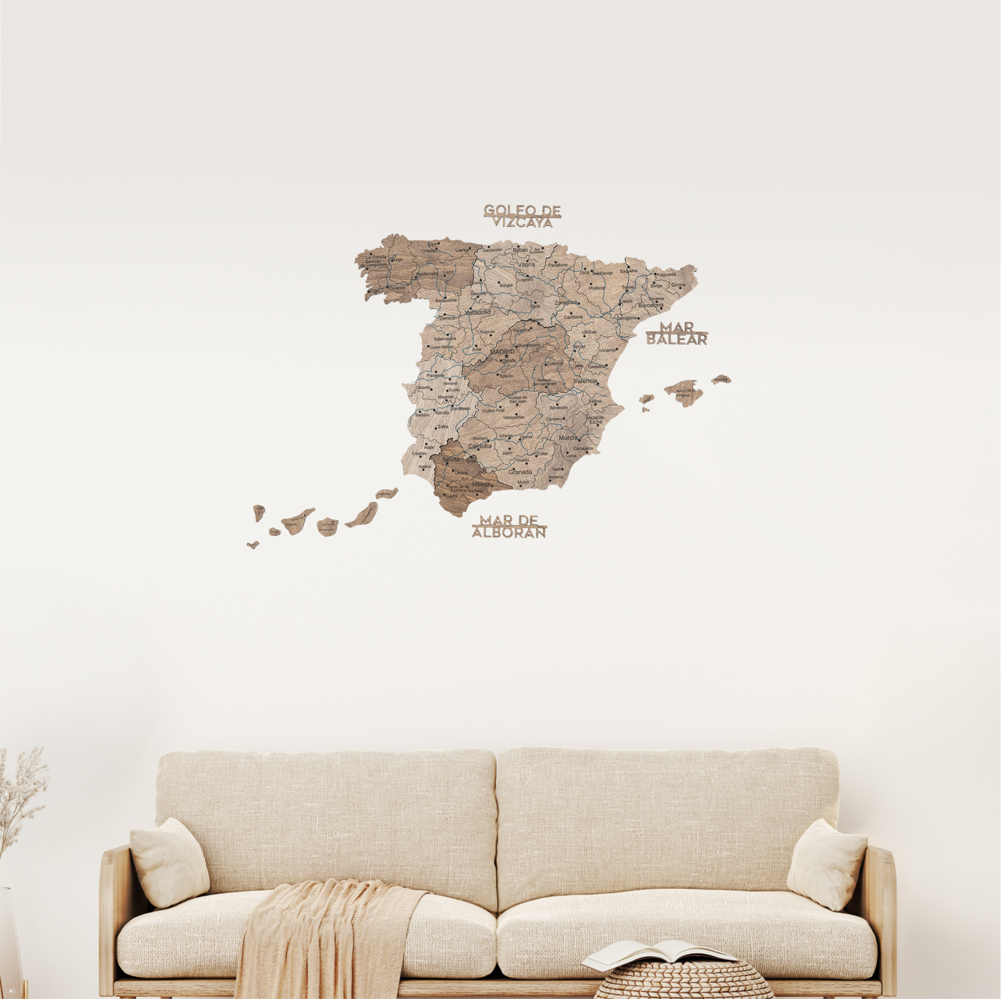 Wooden Map of Spain – Terra - Renee Lane Company