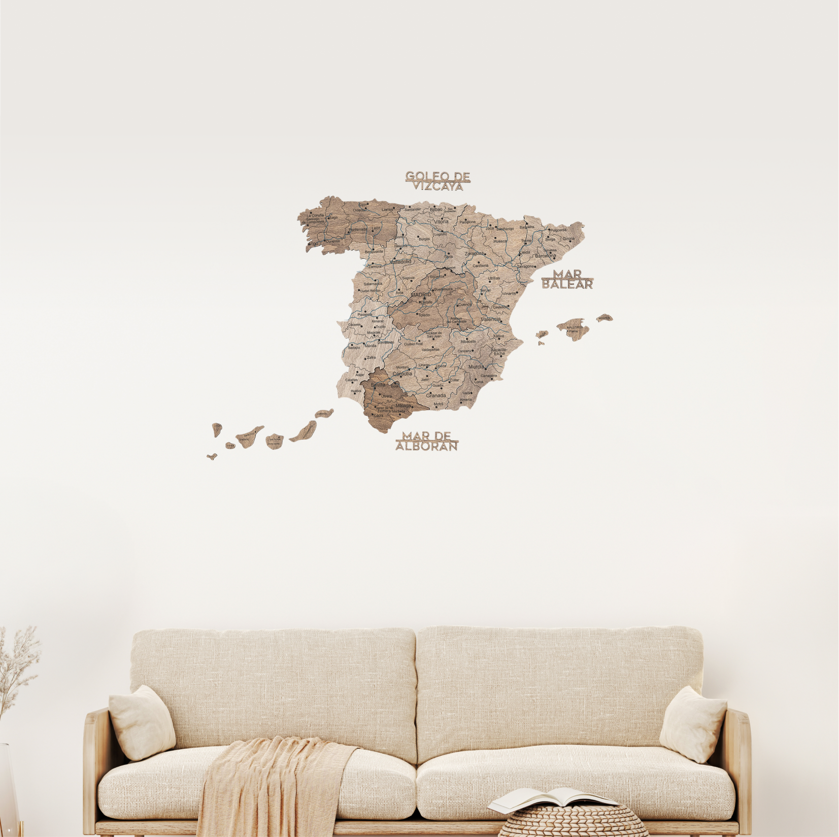 Wooden Map of Spain – Terra - Renee Lane Company