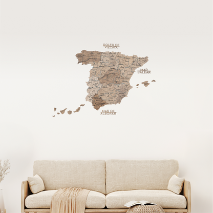 Wooden Map of Spain – Terra - Renee Lane Company