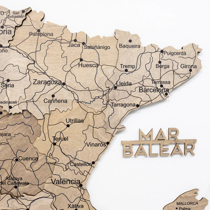 Wooden Map of Spain – Terra - Renee Lane Company
