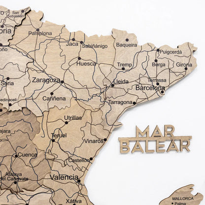 Wooden Map of Spain – Terra - Renee Lane Company