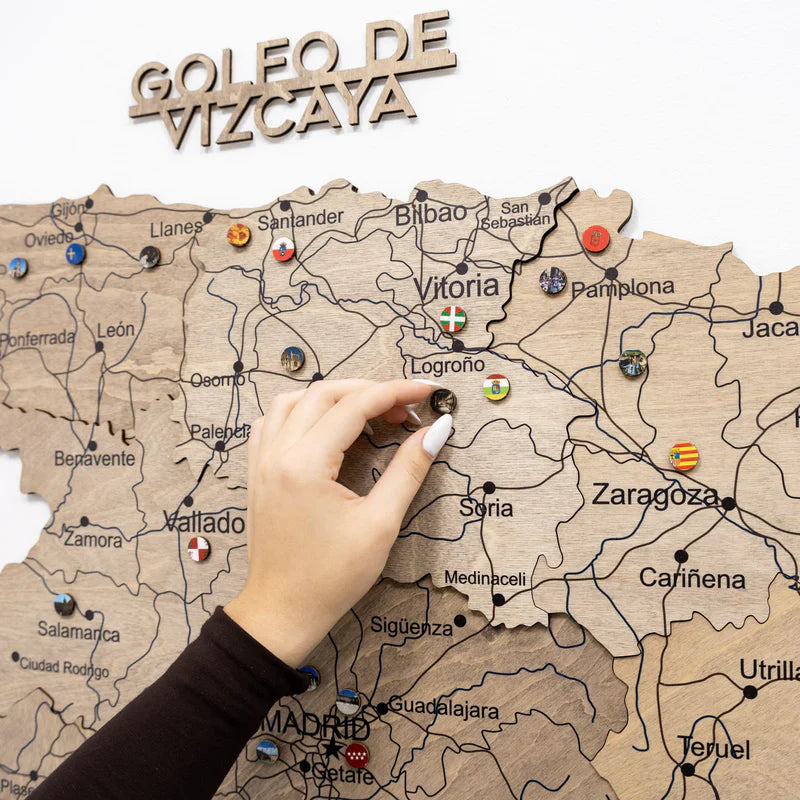 Wooden Map of Spain – Terra - Renee Lane Company