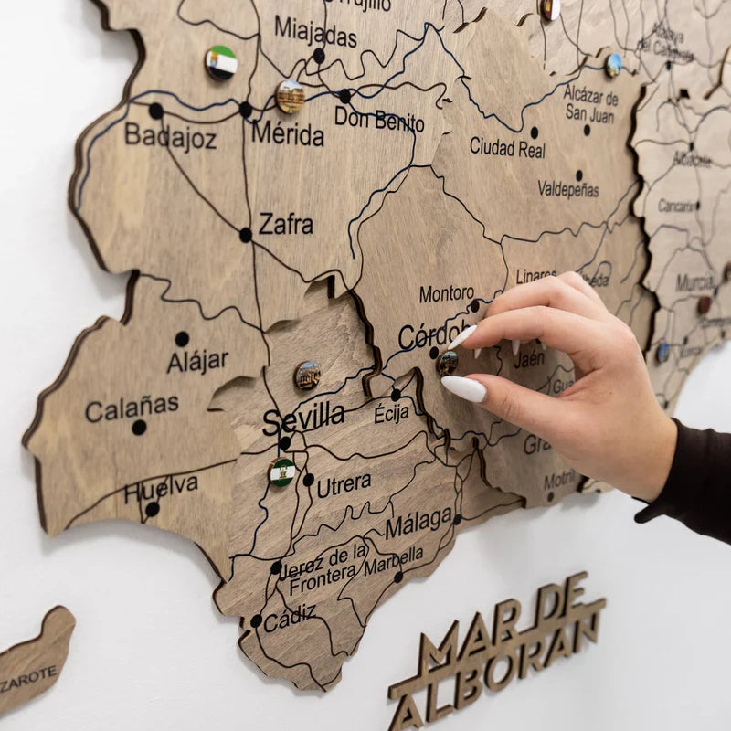 Wooden Map of Spain – Terra - Renee Lane Company