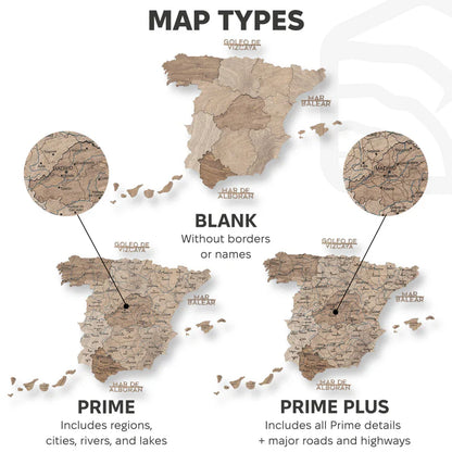 Wooden Map of Spain – Terra - Renee Lane Company