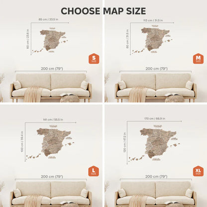 Wooden Map of Spain – Terra - Renee Lane Company