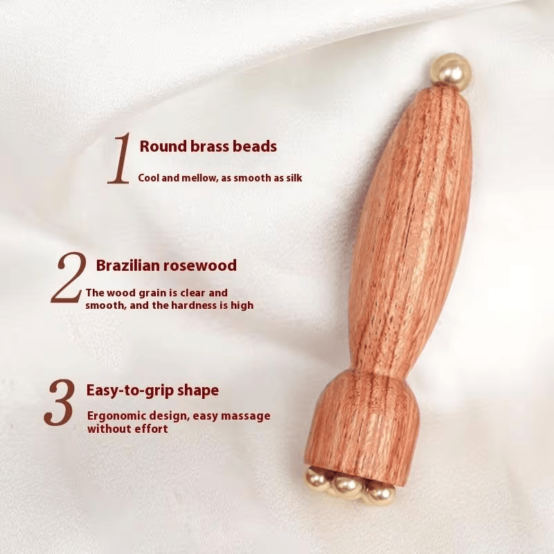 Wooden TCM acupoint massager, designed for eye bags, dark circles and sensitive skin, a traditional Chinese medicine skincare instrument equipped with facial and periocular massage sticks - Renee Lane Company