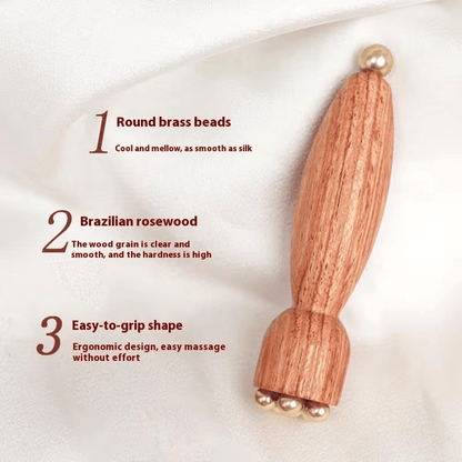 Wooden TCM acupoint massager, designed for eye bags, dark circles and sensitive skin, a traditional Chinese medicine skincare instrument equipped with facial and periocular massage sticks - Renee Lane Company