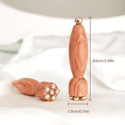 Wooden TCM acupoint massager, designed for eye bags, dark circles and sensitive skin, a traditional Chinese medicine skincare instrument equipped with facial and periocular massage sticks - Renee Lane Company