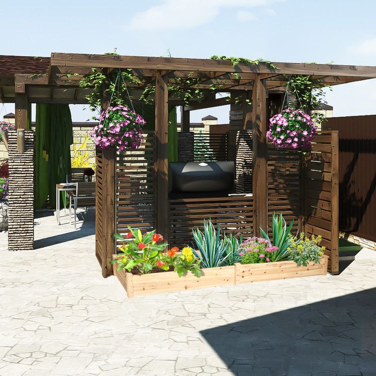 Wooden Vegetable Raised Garden Bed for Backyard Patio Balcony - Renee Lane Company