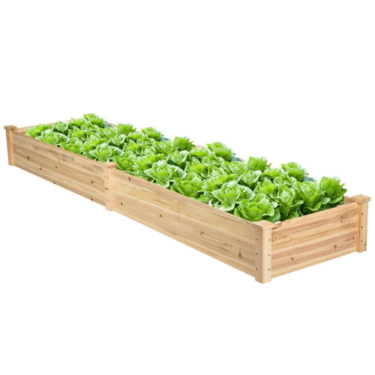 Wooden Vegetable Raised Garden Bed for Backyard Patio Balcony - Renee Lane Company