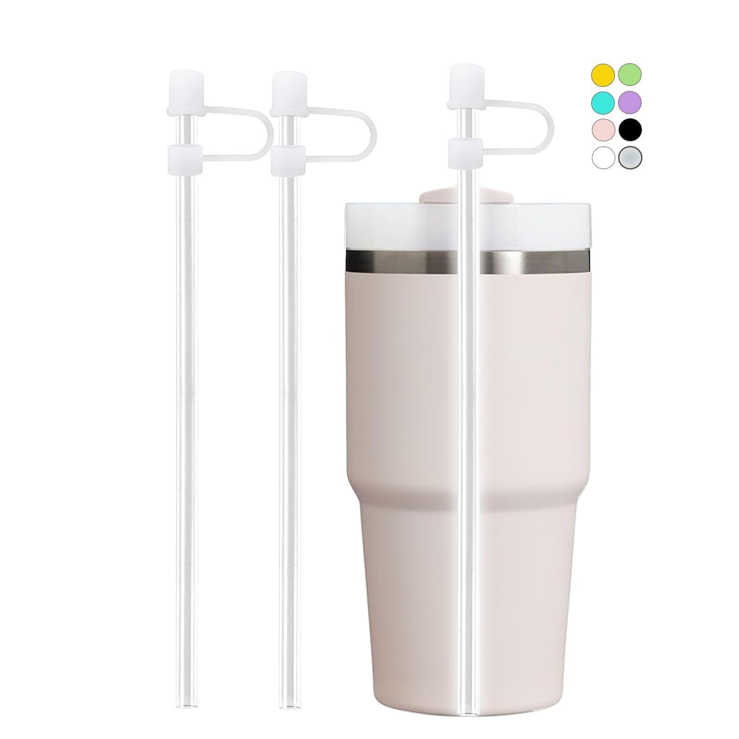 YOKRWO for Stanley Cup for Stanley Cup Accessories Reusable straws Compatible with Stanley 14 oz 20 oz Cup Tumbler for Stanley Straws Clear - Renee Lane Company