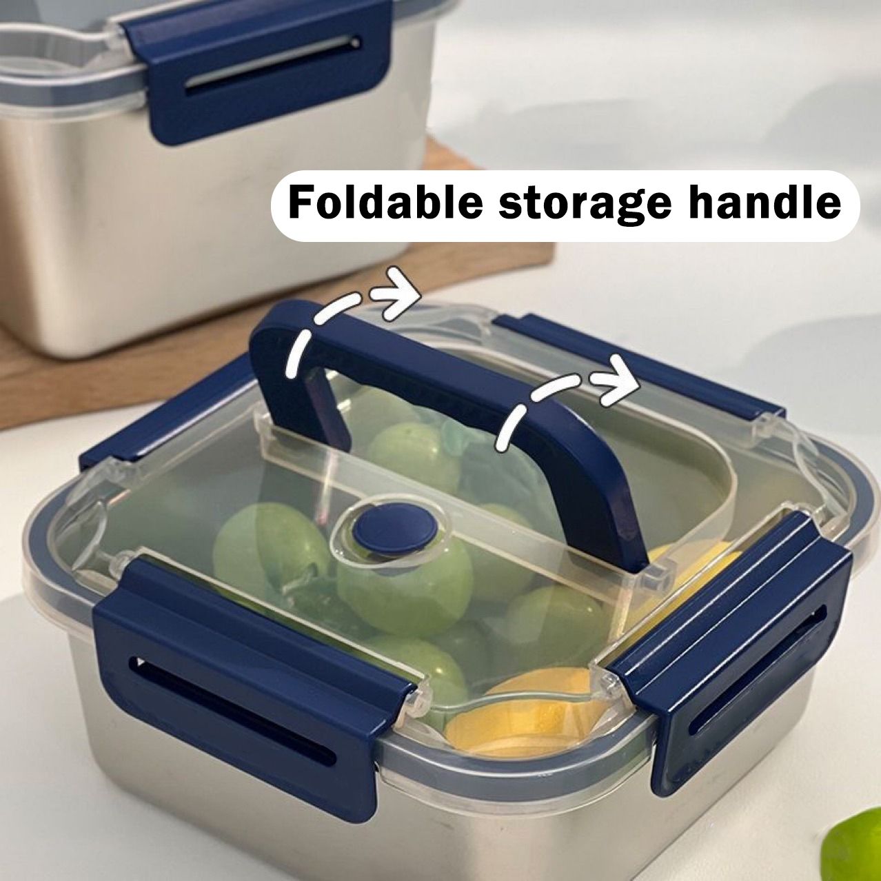 Yakimoto 2/4/6/8/10 PCS Extra-Large Stainless Steel Food Storage Containers With Blue Lids - Deep Design, Airtight Seal, Perfect For Refrigerator Organization, Meal Prep, Lunch Boxes & Kitchen Pantry - Renee Lane Company