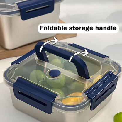 Yakimoto 2/4/6/8/10 PCS Extra-Large Stainless Steel Food Storage Containers With Blue Lids - Deep Design, Airtight Seal, Perfect For Refrigerator Organization, Meal Prep, Lunch Boxes & Kitchen Pantry - Renee Lane Company
