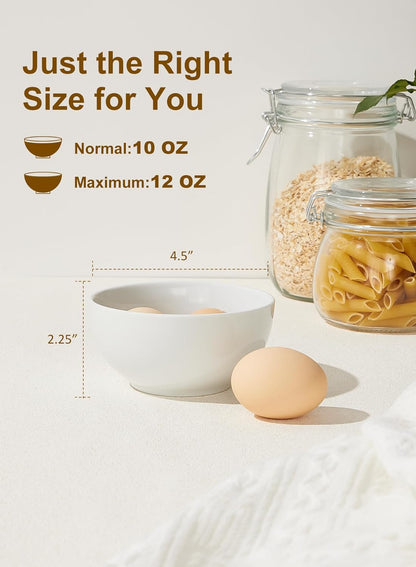 Yedio Small Bowls Set, White Ceramic Bowls of 6, 10 oz Porcelain Bowl for Kitchen Dessert Rice Side Dish Snack Soup Fruits Cereal Ice Cream, Microwave Dishwasher Freezer Oven Safe Easy Clean Stackable - Renee Lane Company