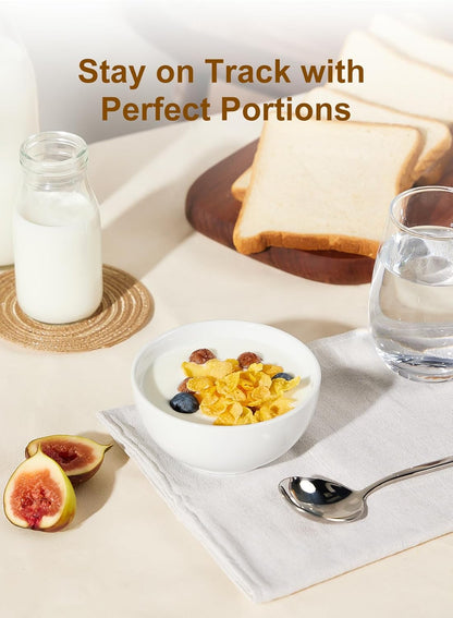 Yedio Small Bowls Set, White Ceramic Bowls of 6, 10 oz Porcelain Bowl for Kitchen Dessert Rice Side Dish Snack Soup Fruits Cereal Ice Cream, Microwave Dishwasher Freezer Oven Safe Easy Clean Stackable - Renee Lane Company