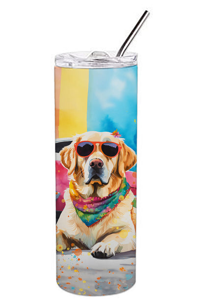 Yellow Labrador Hippie Dawg Stainless Steel Skinny Tumbler Vacuum Double Walled Reusable Insulated Tumbler Travel Cup for Coffee Cocktails Gift with Lid, 20 oz - Renee Lane Company
