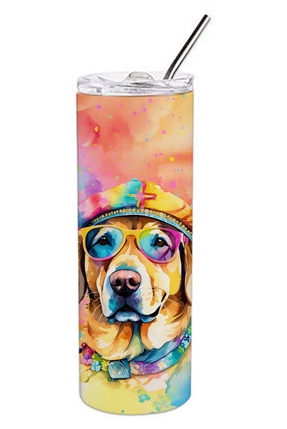 Yellow Labrador Hippie Dawg Stainless Steel Skinny Tumbler Vacuum Double Walled Reusable Insulated Tumbler Travel Cup for Coffee Cocktails Gift with Lid, 20 oz - Renee Lane Company