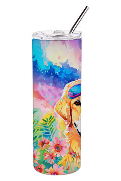Yellow Labrador Hippie Dawg Stainless Steel Skinny Tumbler Vacuum Double Walled Reusable Insulated Tumbler Travel Cup for Coffee Cocktails Gift with Lid, 20 oz - Renee Lane Company