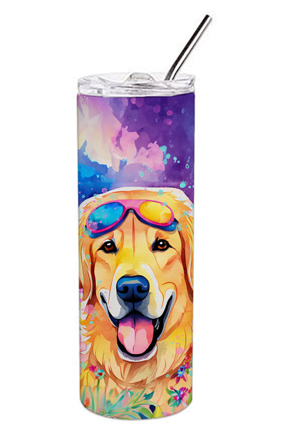 Yellow Labrador Hippie Dawg Stainless Steel Skinny Tumbler Vacuum Double Walled Reusable Insulated Tumbler Travel Cup for Coffee Cocktails Gift with Lid, 20 oz - Renee Lane Company