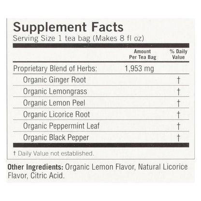 Yogi 100% Natural Herbal Tea Caffeine Free Lemon Ginger - 16 Tea Bags - Case Of 6 - Renee Lane Company