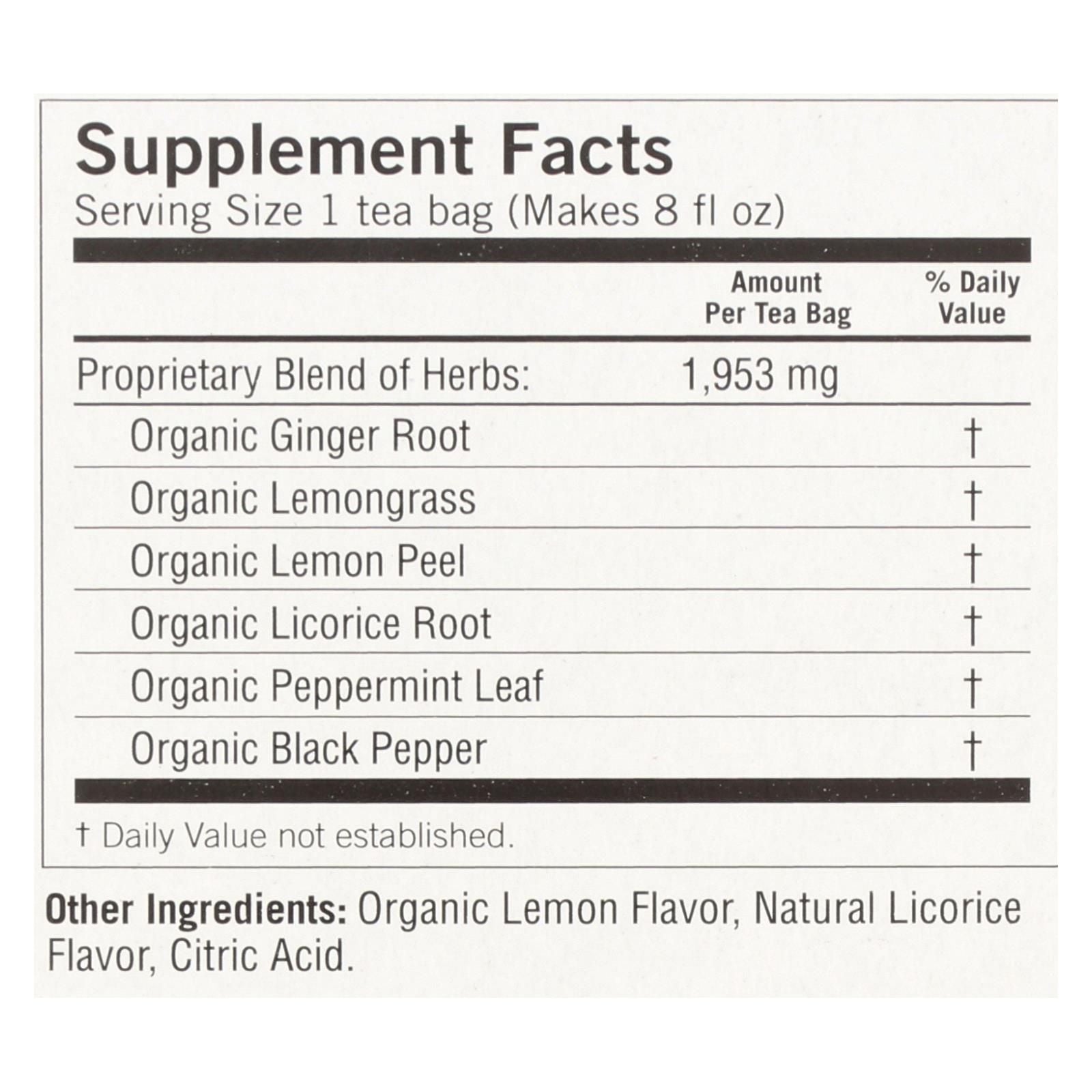 Yogi 100% Natural Herbal Tea Caffeine Free Lemon Ginger - 16 Tea Bags - Case Of 6 - Renee Lane Company